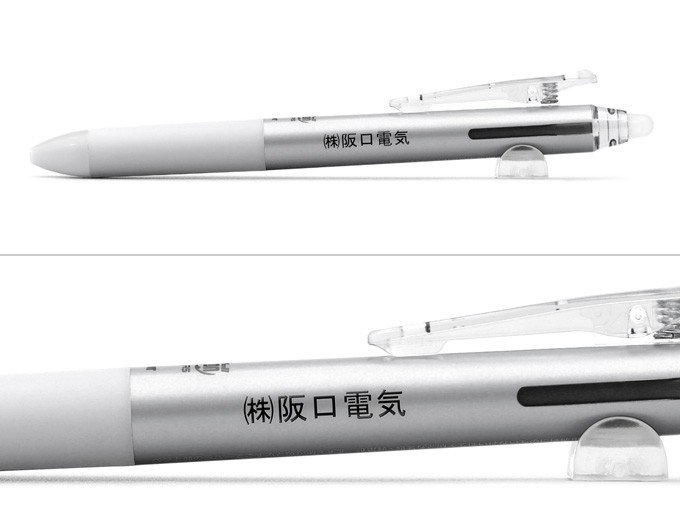 フリクションボール２へ名入れ 阪口電気様 名入れボールペン市場印刷実績紹介