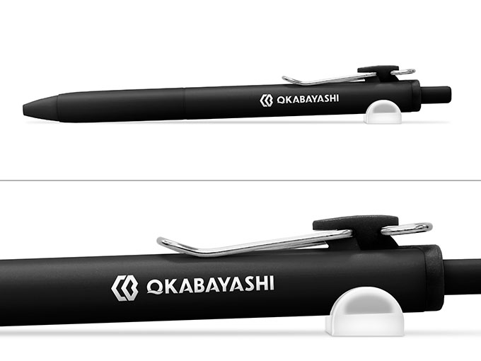 ユニボールワン 0.38mm（黒/インク色黒）へ名入れ【岡林釣具株式会社様】