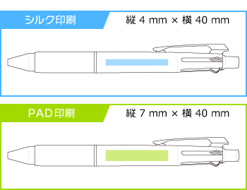 名入れボールペン｜ジェットストリーム4＆1　5機能ペン　0.7mmの印刷範囲