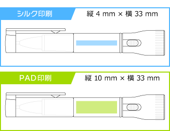 《生産終了品》【在庫限り大特価!】名入れボールペン|マルチフラッシュライトボールペン 0.7の印刷範囲