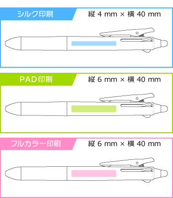 名入れボールペン|フリクションボール3 スリム 0.5mmの印刷範囲