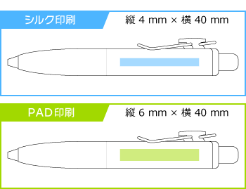 名入れボールペン|ユニボール ワン P 0.38㎜の印刷範囲